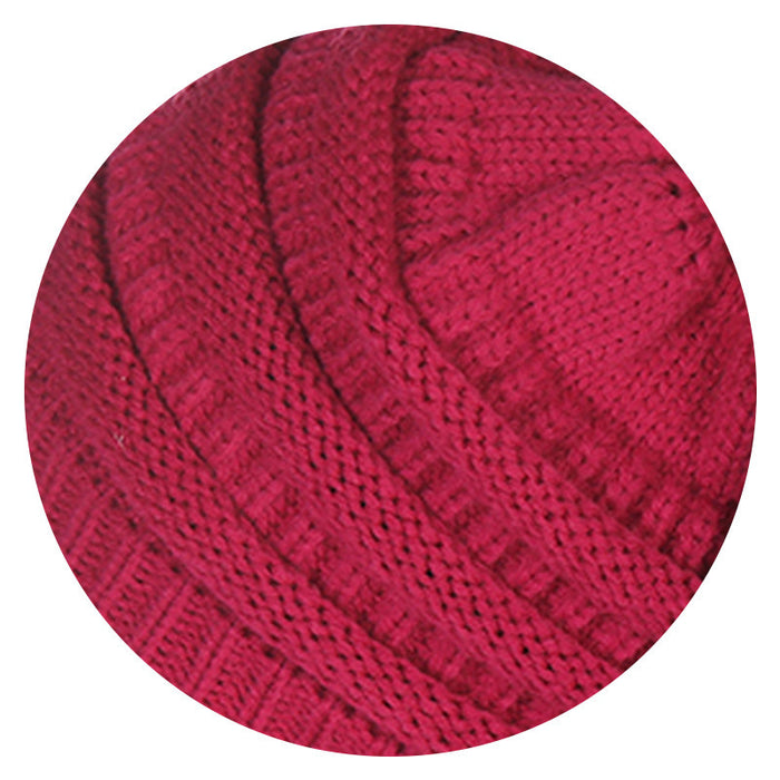 Wholesale Autumn and Winter Thick Non Velvet Knitted Hat, Wool Ball Knitted Hat JDC-FH-HengYu006