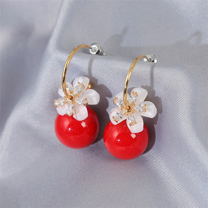 Wholesale   long earrings for women  red Agate Pearl earrings earrings