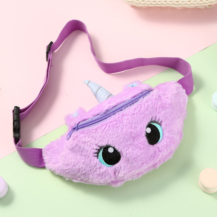 Wholesale Unicorn Big Eyes Waist Bag Kindergarten Children Messenger Bag Chest Bag Cartoon Plush Shoulder Bag Little Girl