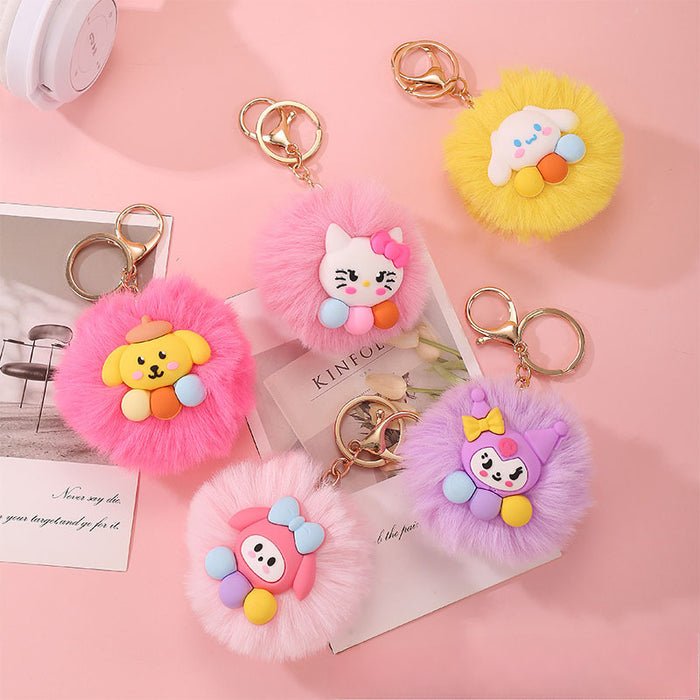 Wholesale Cartoon Cute Fur Ball Pendants Keychains JDC-KC-Jinqian001