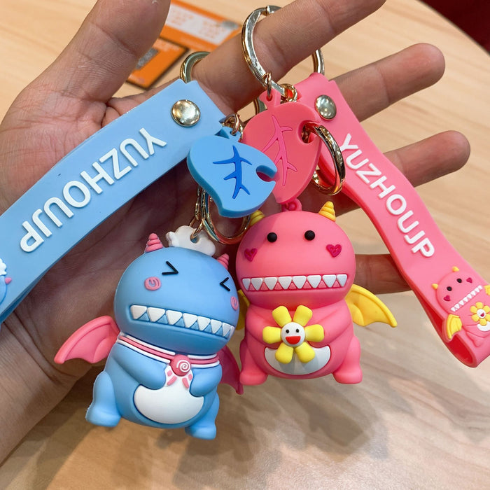 Wholesale Silicone Cartoon Dinosaur Doll Keychain JDC-KC-JuJi022