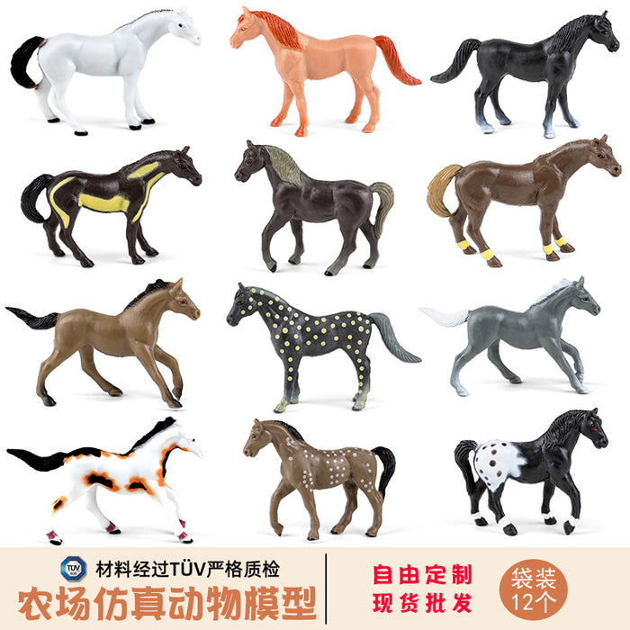 Wholesale Farm simulation model, animal bag, 12 children's early education cognitive learning toys