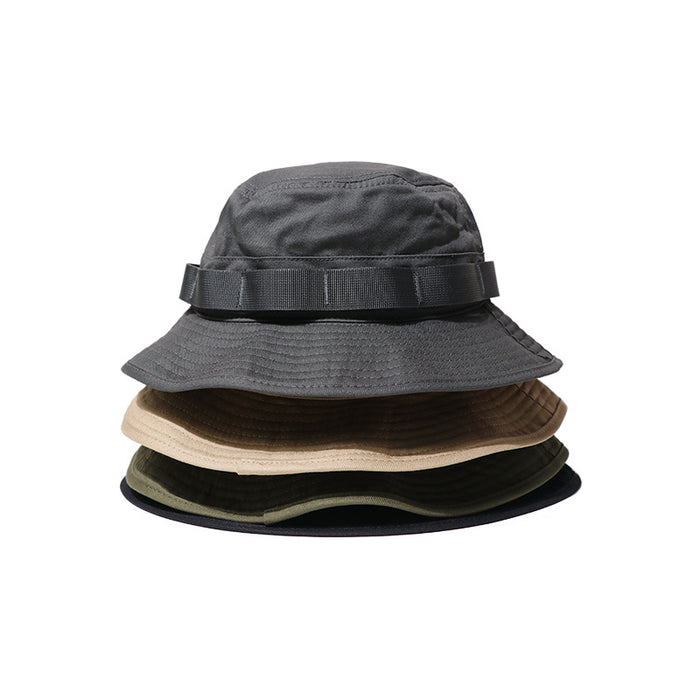 Wholesale Retro functional basin hat, big head circumference, street drawstring fisherman hat
