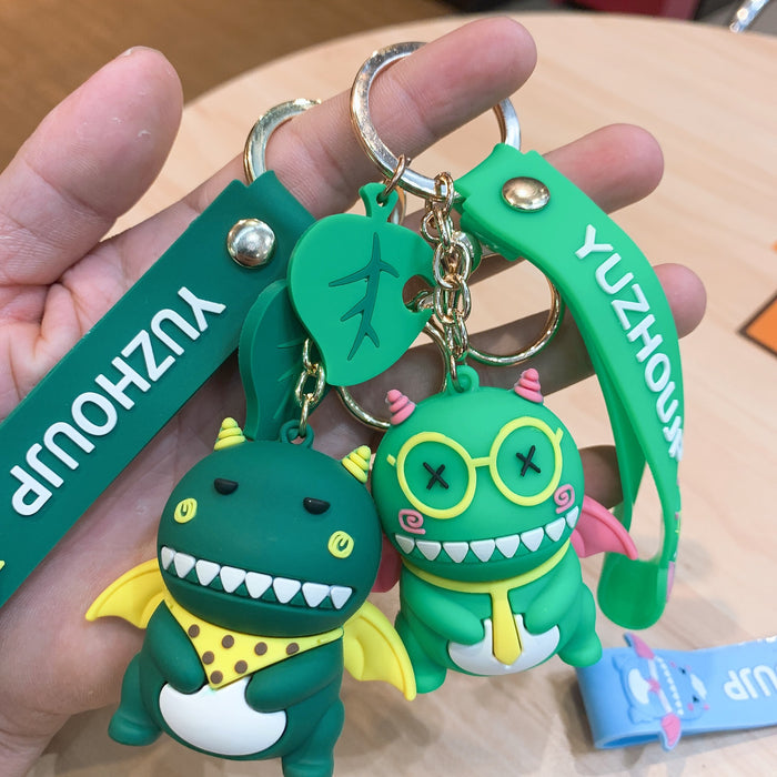 Wholesale Silicone Cartoon Dinosaur Doll Keychain JDC-KC-JuJi022