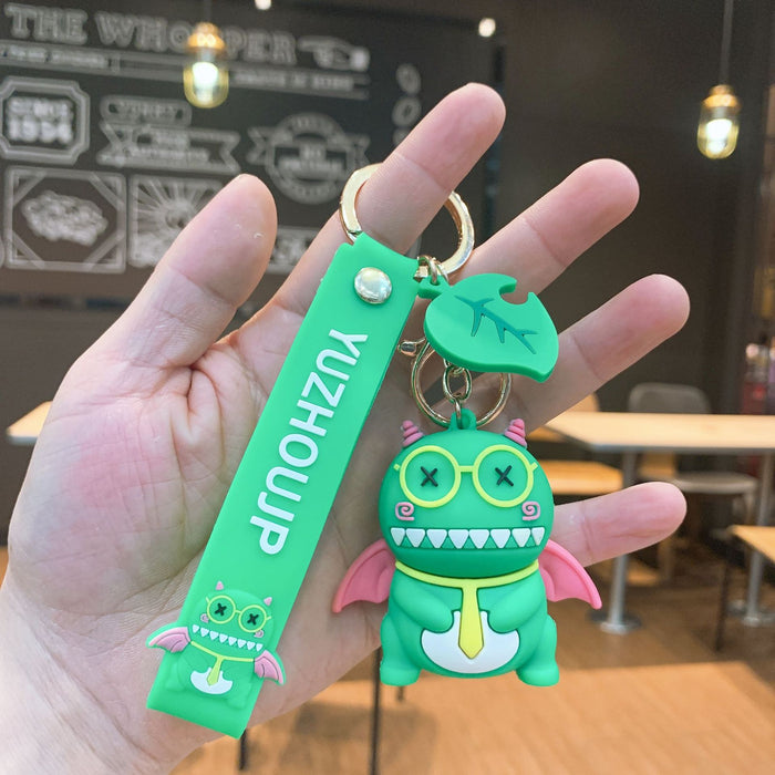 Wholesale Silicone Cartoon Dinosaur Doll Keychain JDC-KC-JuJi022