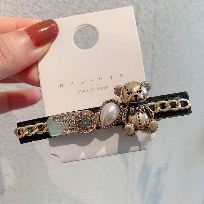 Wholesale One-piece Clip Bear Edge Alloy Hairpin JDC-HC-Kayi004