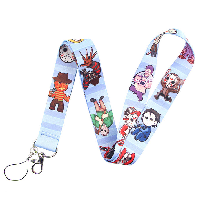 Wholesale Horror and thriller themed long phone lanyard with chest strap