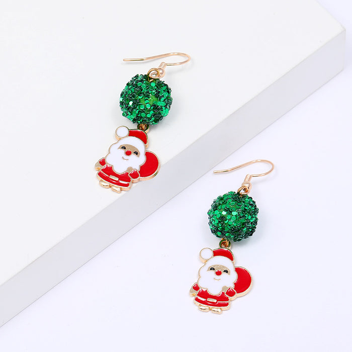 Wholesale Cartoon Christmas Santa Claus Bell Alloy Earrings JDC-ES-ManTi001