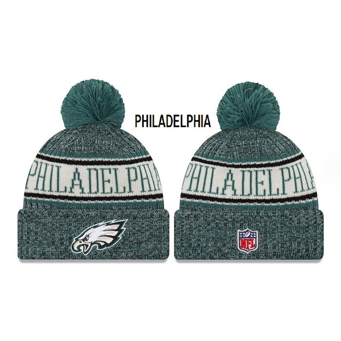Wholesale Plush wool hat rugby team stretch knitted hat sports hat beanie