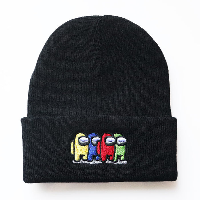 Wholesale Cartoon Embroidery Flower Acrylic Knitted Beanie Hat JDC-FH-LvH023