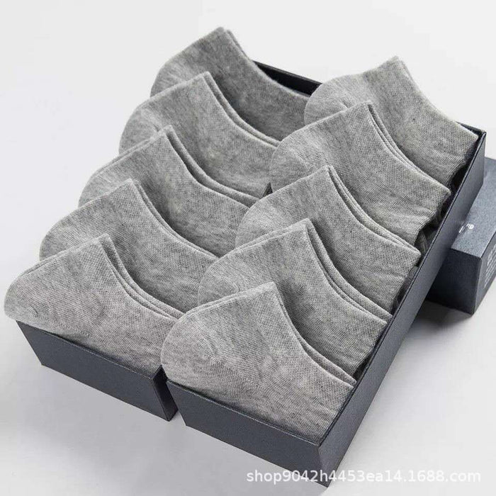 Wholesale Black and white socks, solid color men's short tube boat socks, invisible socks