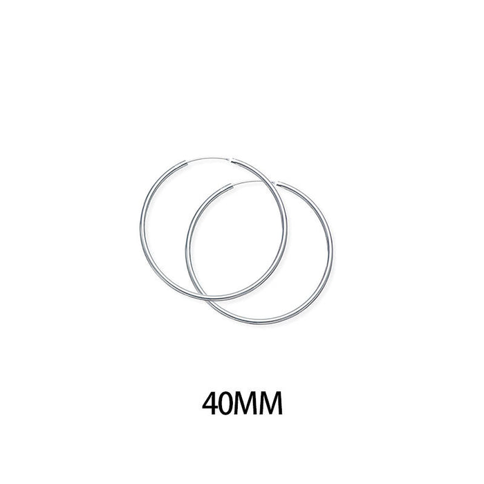 Wholesale s925 Silver Circle Big Circle Earrings Simple  All-match Trendy People