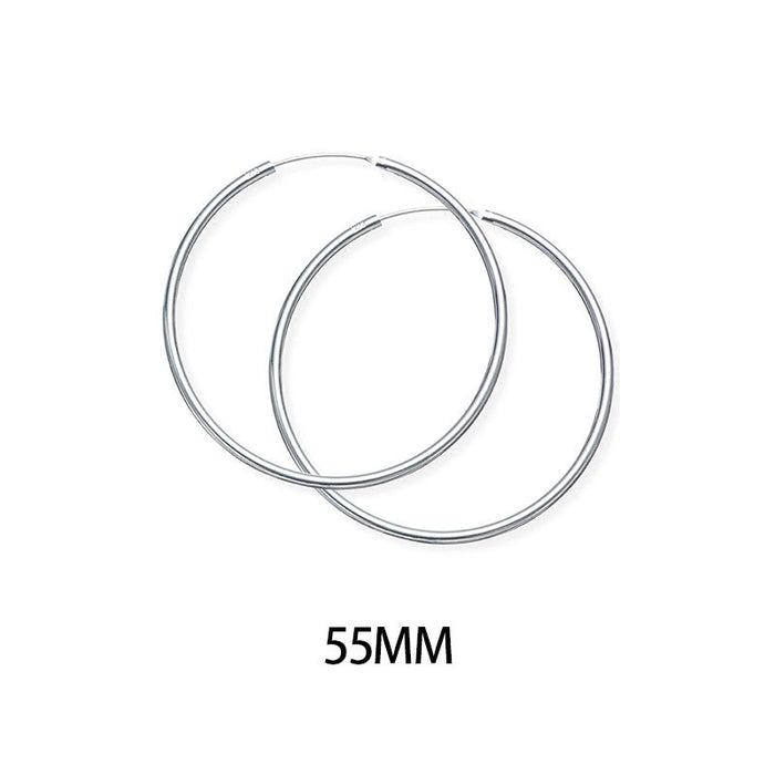 Wholesale s925 Silver Circle Big Circle Earrings Simple  All-match Trendy People