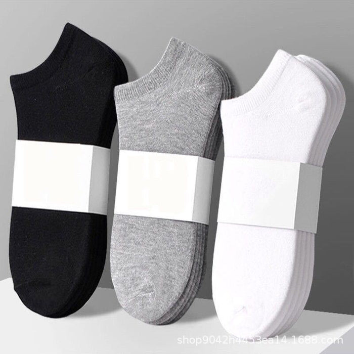 Wholesale Black and white socks, solid color men's short tube boat socks, invisible socks