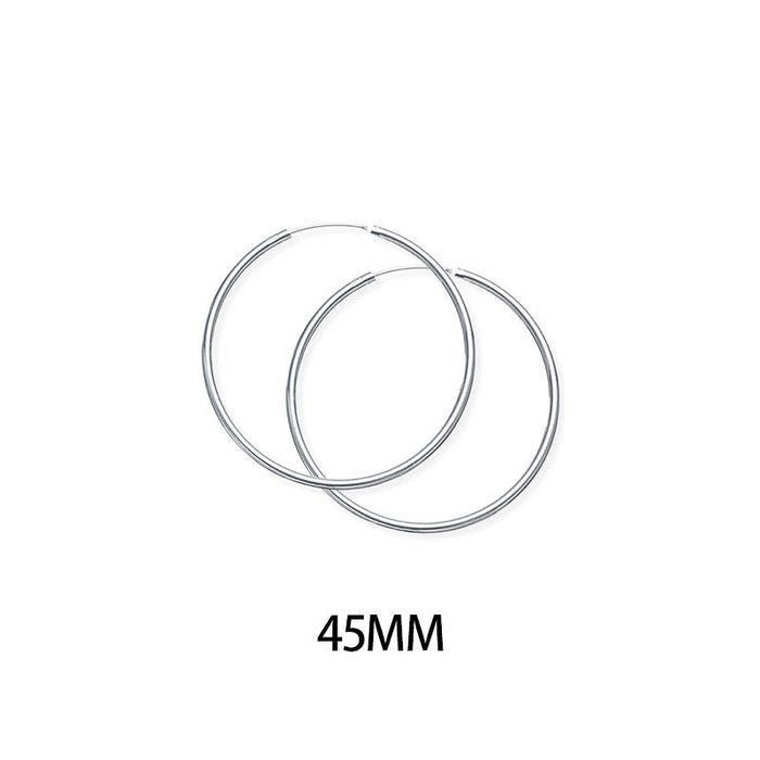 Wholesale s925 Silver Circle Big Circle Earrings Simple  All-match Trendy People