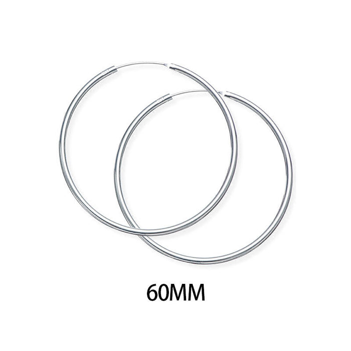 Wholesale s925 Silver Circle Big Circle Earrings Simple  All-match Trendy People