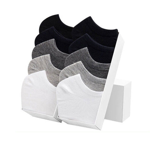Wholesale Black and white socks, solid color men's short tube boat socks, invisible socks