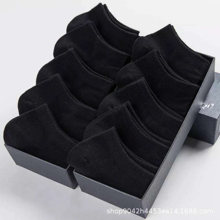 Wholesale Black and white socks, solid color men's short tube boat socks, invisible socks