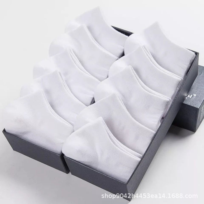 Wholesale Black and white socks, solid color men's short tube boat socks, invisible socks
