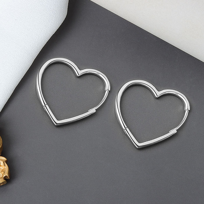 Wholesale Heart Design Earrings For Women Copper Electroplated Sweet And Minimalist Fashion Jewelry Accessory Casual Gift Boutique Resale