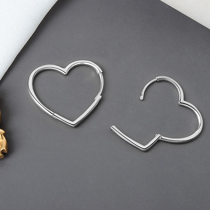 Wholesale Heart Design Earrings For Women Copper Electroplated Sweet And Minimalist Fashion Jewelry Accessory Casual Gift Boutique Resale