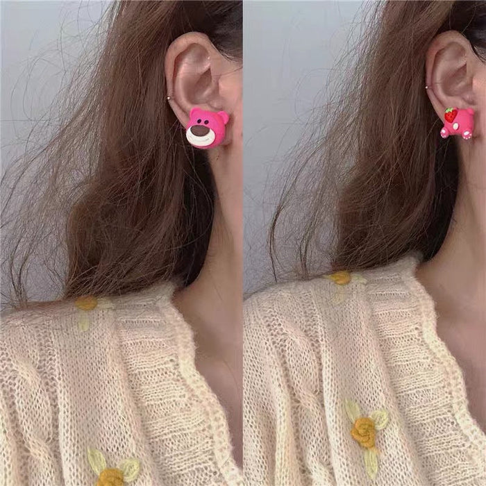 Wholesale Resin Earrings Cute Pink Cartoon (S) JDC-ES-Wenhua006