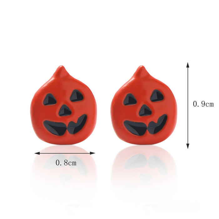 Wholesale Halloween Series Bat Ghost Pumpkin Oil Drop Alloy Earrings JDC-ES-LiRan002