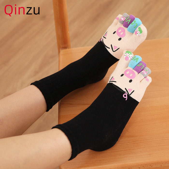 Wholesale Autumn five-finger socks women' s cotton socks autumn and winter toe socks breathable sweat-absorbent good wear toe socks