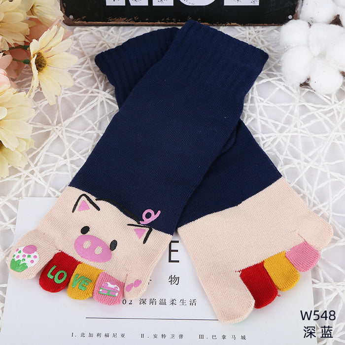 Wholesale Autumn five-finger socks women' s cotton socks autumn and winter toe socks breathable sweat-absorbent good wear toe socks