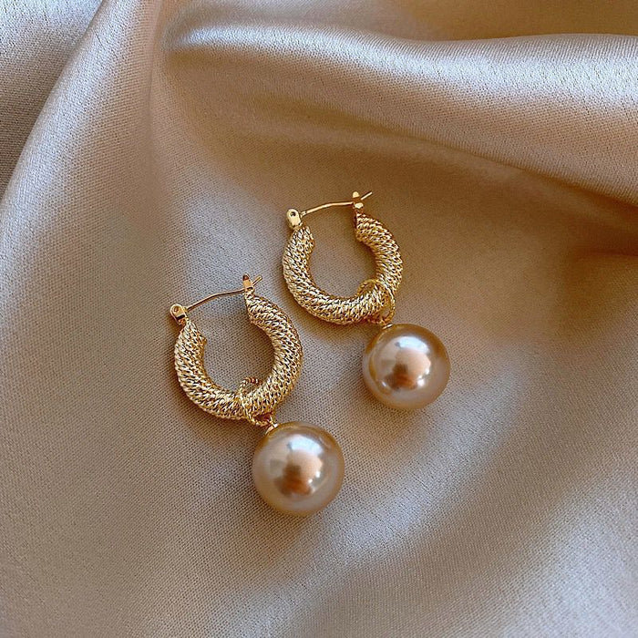 Wholesale Zircon diamond ball copper earrings