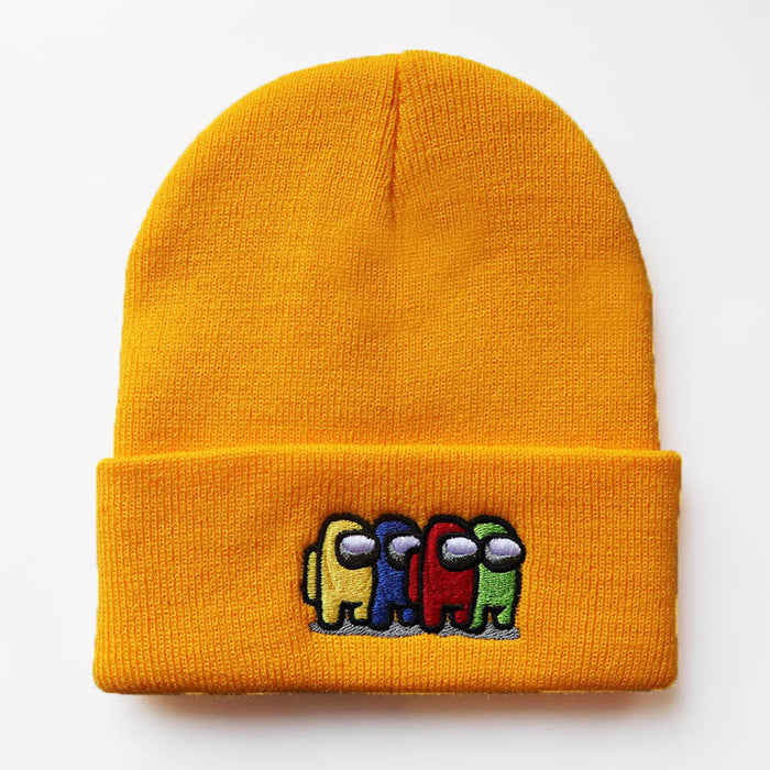 Wholesale Cartoon Embroidery Flower Acrylic Knitted Beanie Hat JDC-FH-LvH023