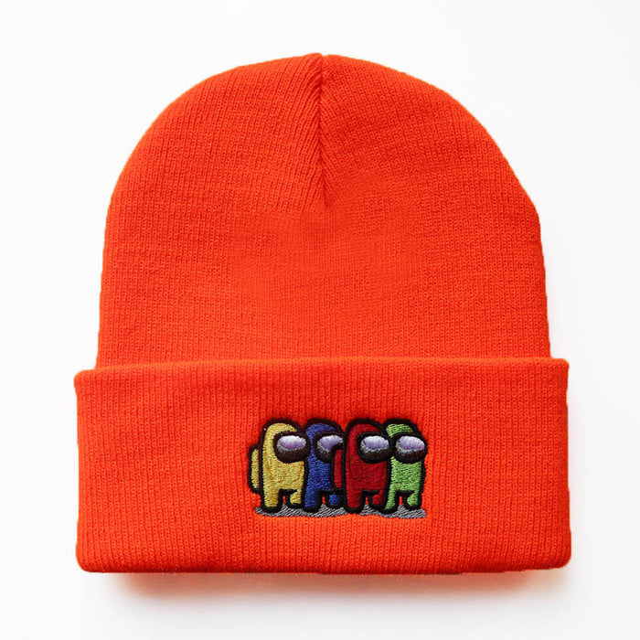 Wholesale Cartoon Embroidery Flower Acrylic Knitted Beanie Hat JDC-FH-LvH023