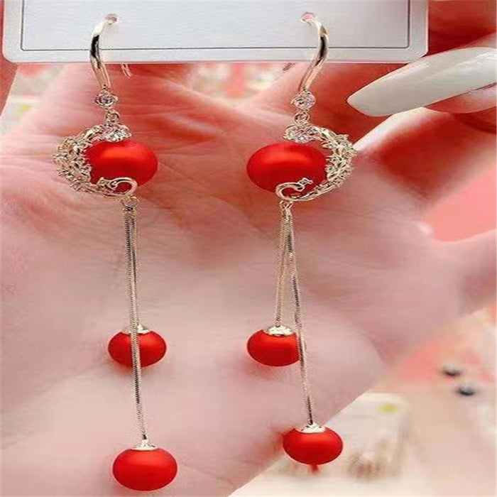 Wholesale   long earrings for women  red Agate Pearl earrings earrings