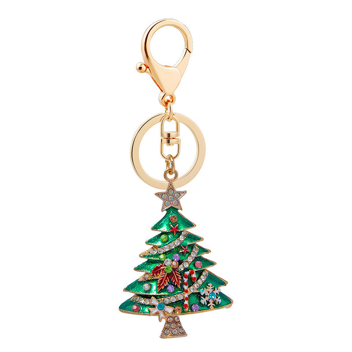 Wholesale Chic Christmas Tree Rhinestone Keychain Fashion Accessory for Gifts MOQ≥2