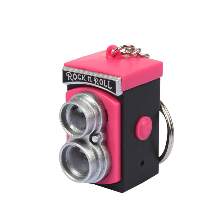 Wholesale retro LOMO camera keychain LED sounding luminous pendant