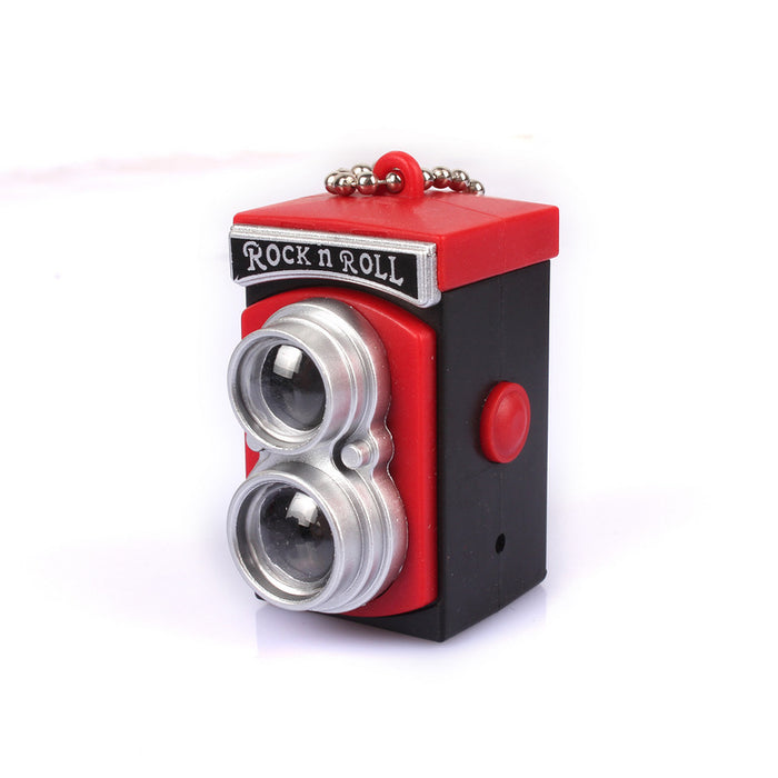 Wholesale retro LOMO camera keychain LED sounding luminous pendant