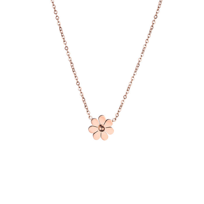 Wholesale Necklace, women's rose gold temperament, collarbone chain, niche design, flower pendant, necklace