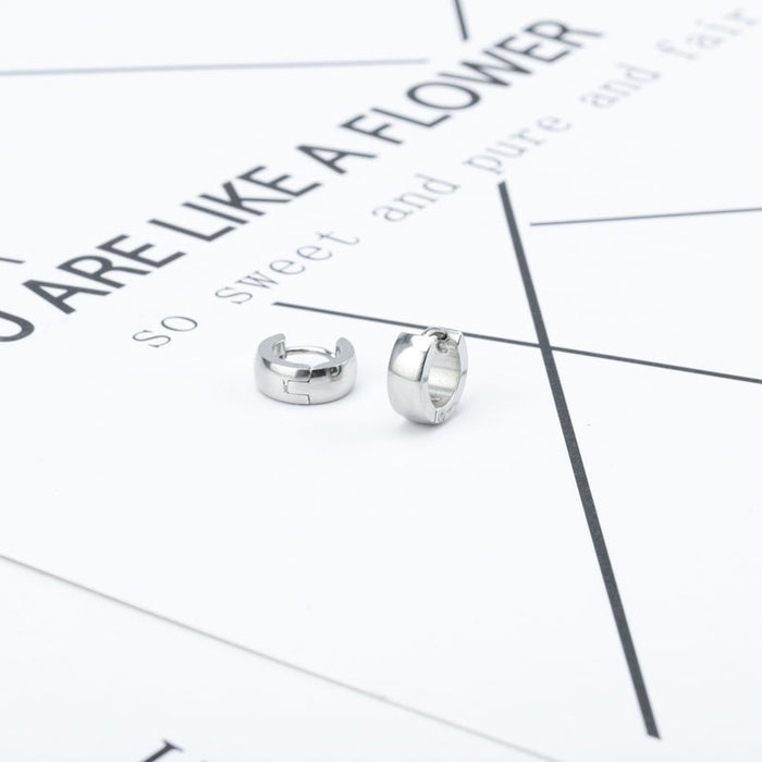 Wholesale Stainless steel earrings, personalized round earrings, niche design, couple ear buckle accessories