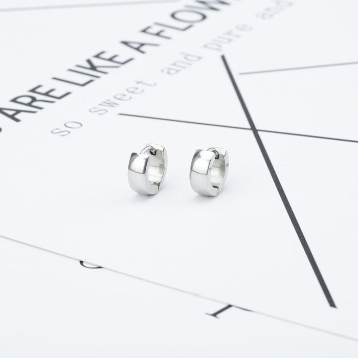 Wholesale Stainless steel earrings, personalized round earrings, niche design, couple ear buckle accessories