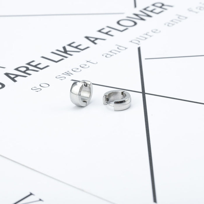 Wholesale Stainless steel earrings, personalized round earrings, niche design, couple ear buckle accessories