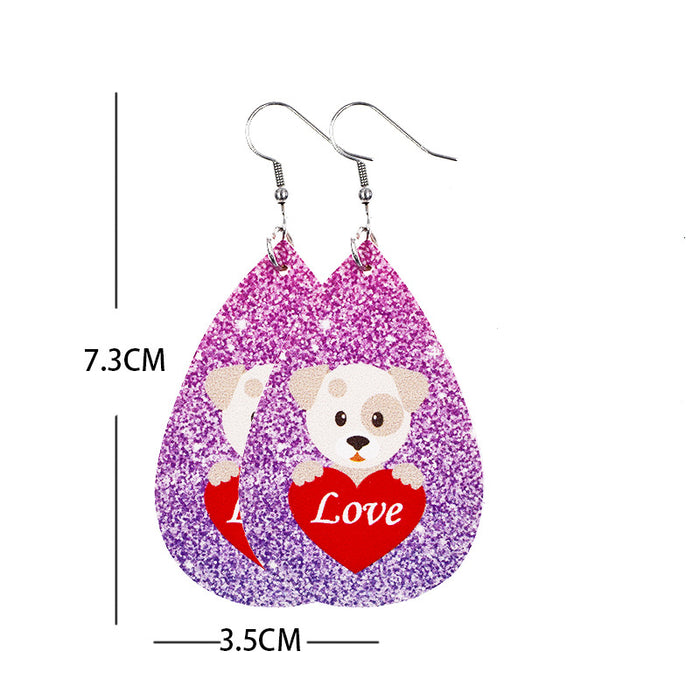 Wholesale Valentine's Day Leather Earrings JDC-ES-ChenC018