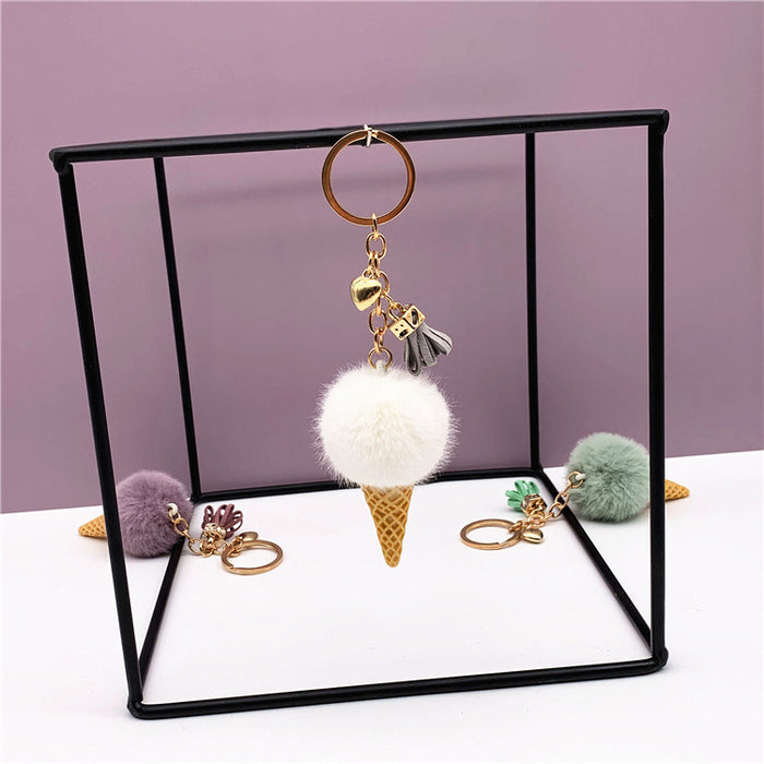Wholesale Ice cream keychain cute bag cartoon car key chain gift