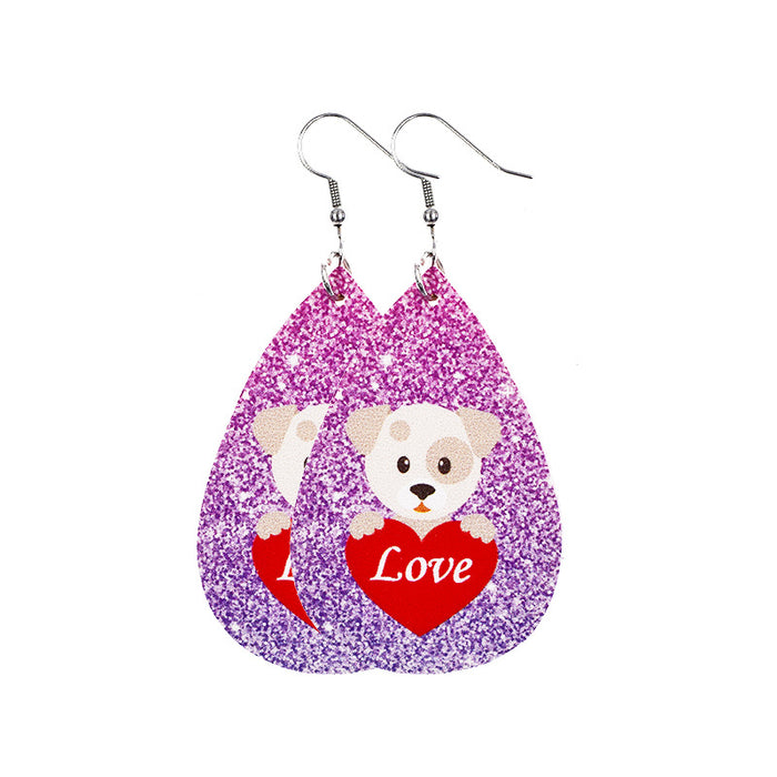 Wholesale Valentine's Day Leather Earrings JDC-ES-ChenC018