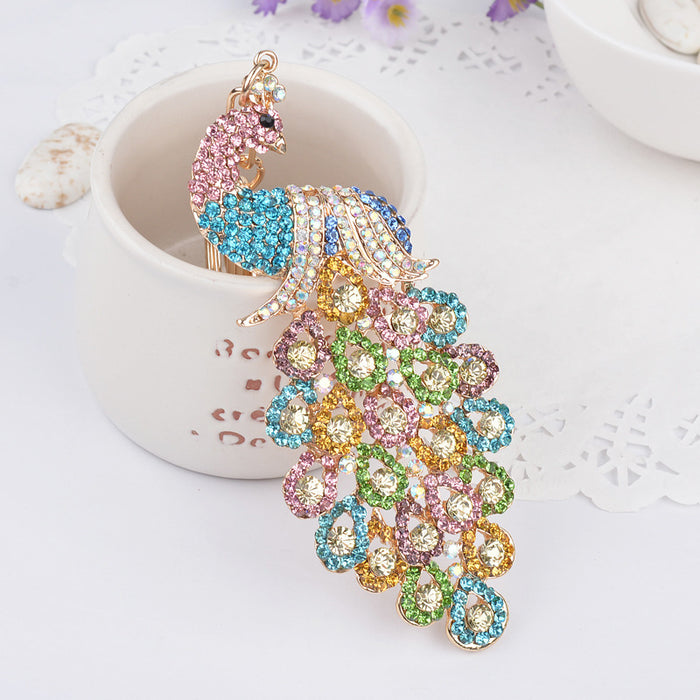 Wholesale Diamond Peacock Alloy Keychain JDC-KC-CH110