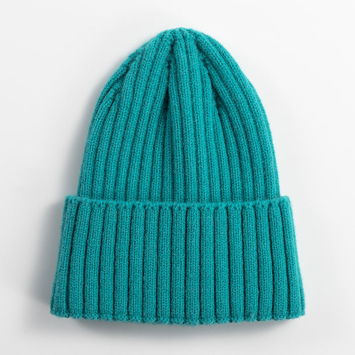 Wholesale Women' s Korean style all-match solid color knitted hat women' s outdoor thick warm cold hat