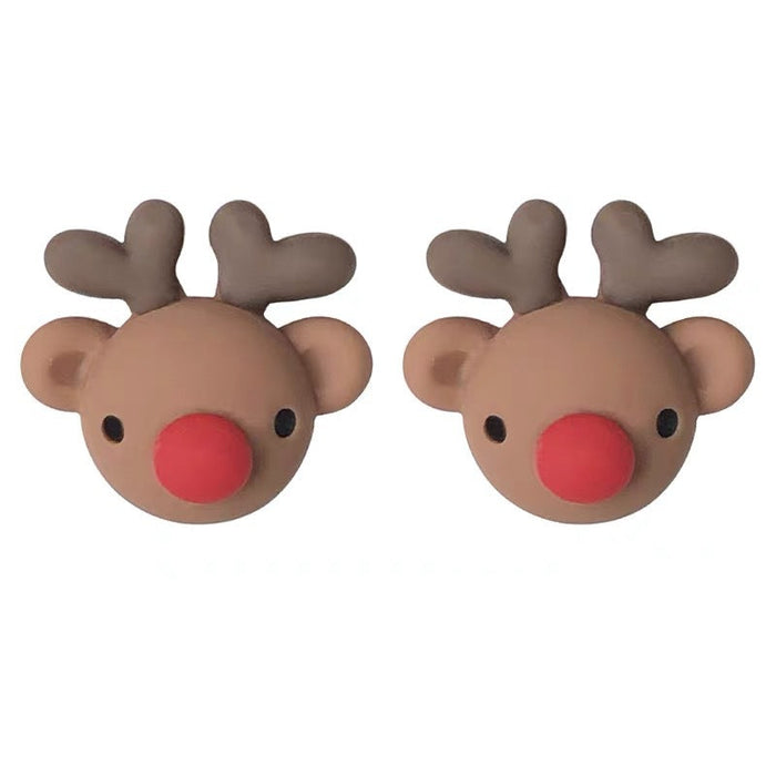 Wholesale Earrings Resin Christmas Cute Santa Elk JDC-ES-Wenhua003