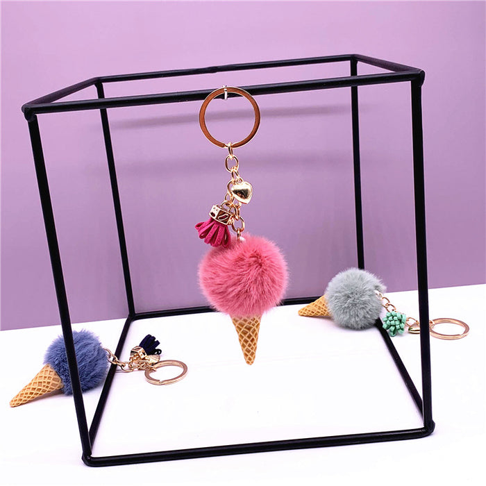 Wholesale Ice cream keychain cute bag cartoon car key chain gift