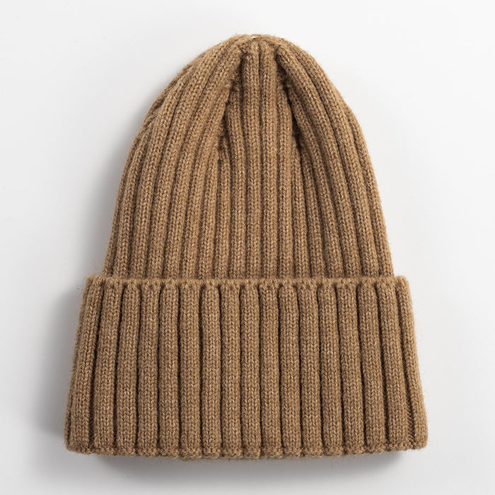 Wholesale Women' s Korean style all-match solid color knitted hat women' s outdoor thick warm cold hat