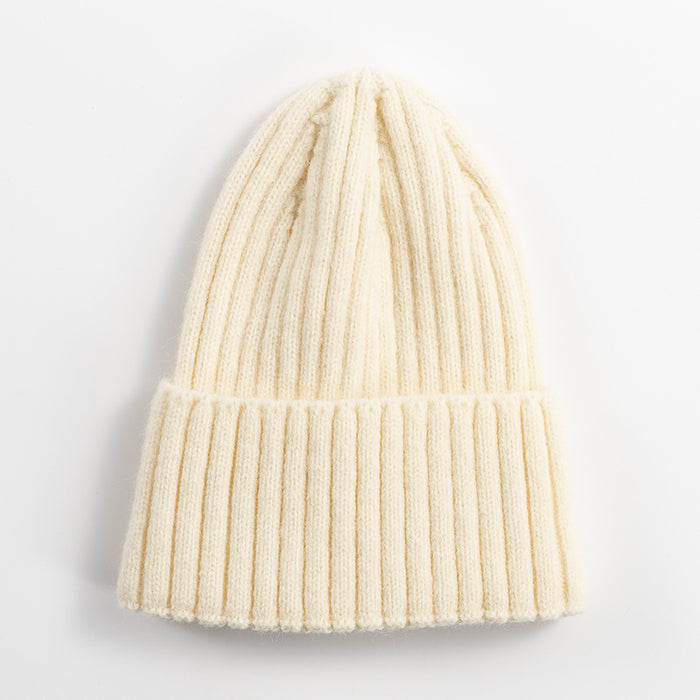 Wholesale Women' s Korean style all-match solid color knitted hat women' s outdoor thick warm cold hat