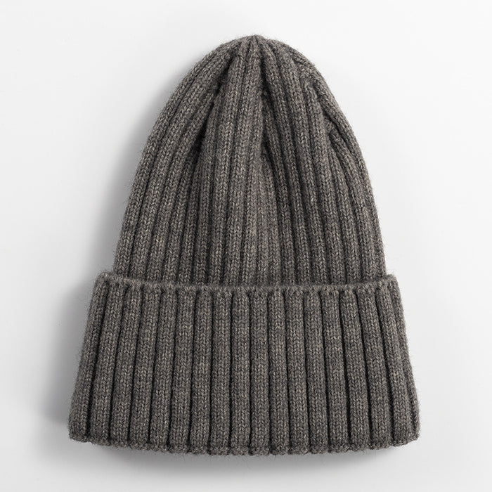 Wholesale Women' s Korean style all-match solid color knitted hat women' s outdoor thick warm cold hat